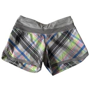 Lululemon plaid running shorts